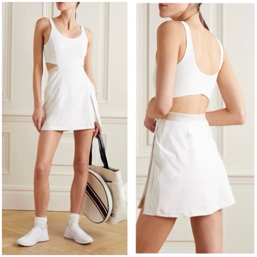 Outdoor Voices Women's Court Cutout Tennis Dress Cream Sz Small